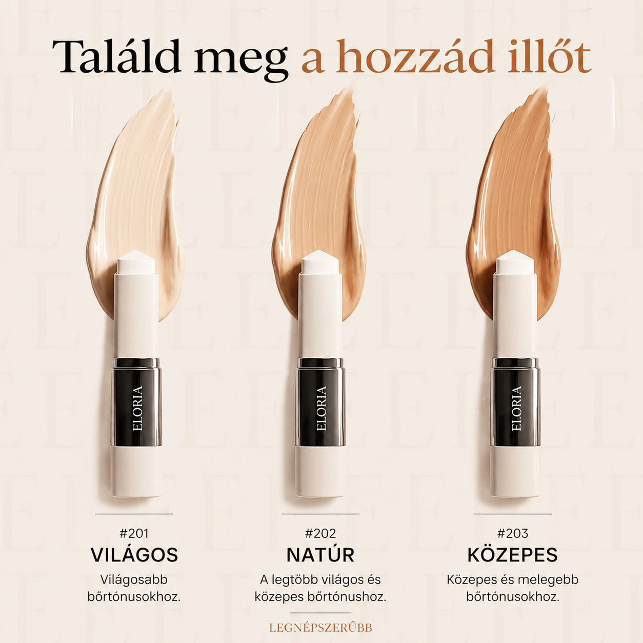 ELORIA SkinMatch™ - Bőrtónushoz alkalmazkodó alapozó stick (1+1)