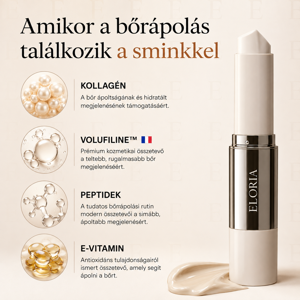 ELORIA SkinMatch™ - Bőrtónushoz alkalmazkodó alapozó stick (1+1)